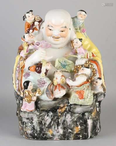 Large Chinese porcelain laughing Buddha. 20th century.