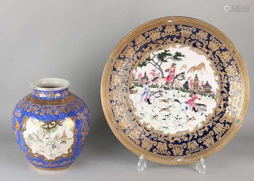 Twice Chinese porcelain. One time large decorative