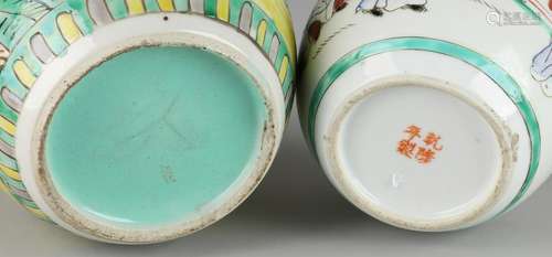 Two old / antique Chinese porcelain ginger jars with