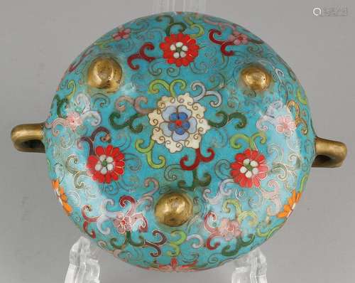 Old / antique Chinese cloisonne bronze incense burner