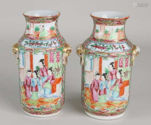 Two 19th century Chinese porcelain vases Cantonese