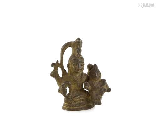 A small metal alloy, Asian sculpture, possibly Parshvanatha, the 23rd Jina/Tirthankar of Jainism,