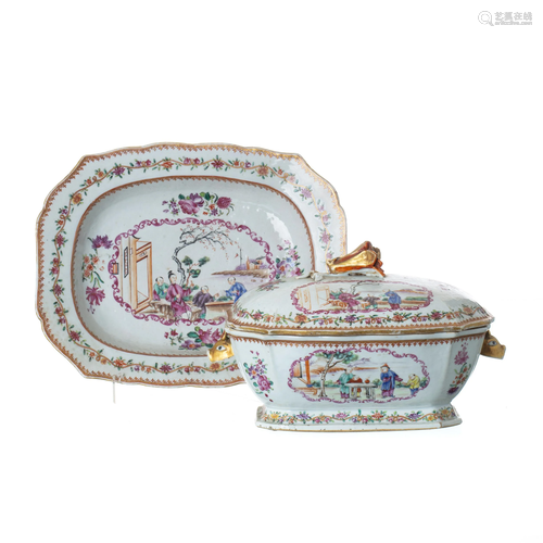 Chinese porcelain Mandarin tureen with pres…