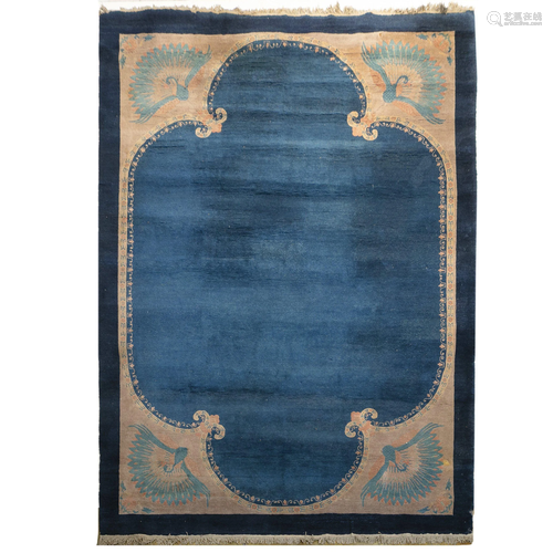 Large Chinese carpet 'peacocks', Minguo