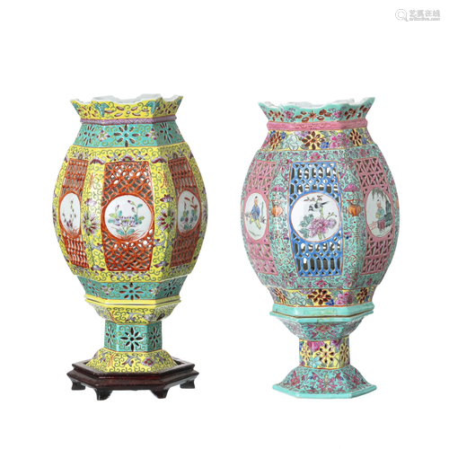 Two Chinese porcelain lamps