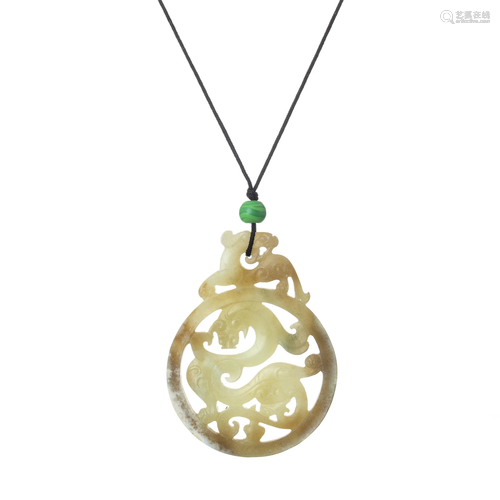 Jade qilin pendant medallion