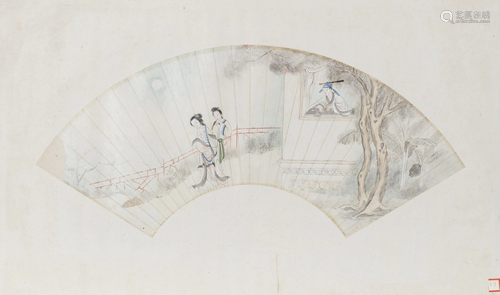 CHINESE SCHOOL, 20th Century - Fan paintin…