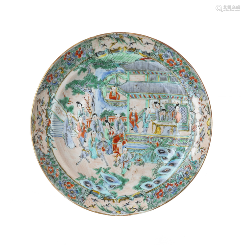 Chinese 'figures' porcelain plate