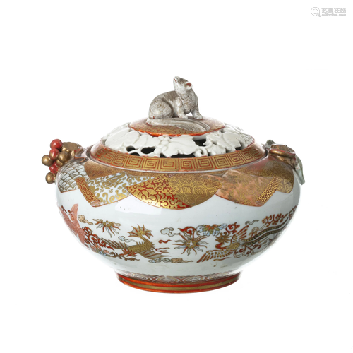 Japanese ceramic censer from Satsuma