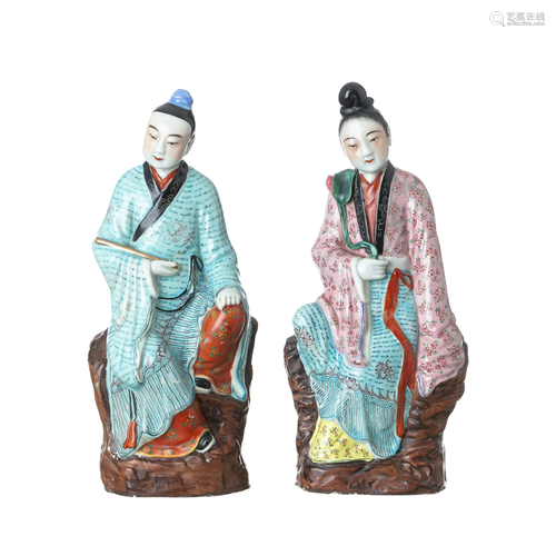 Pair of Chinese porcelain figures