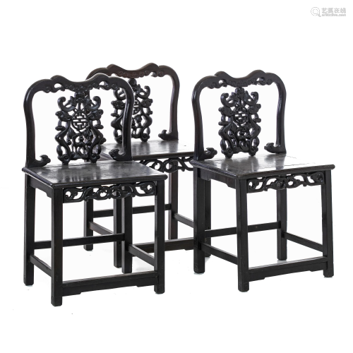 Three Chinese Hongmu chairs