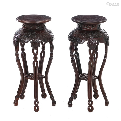 Pair of Chinese vase columns