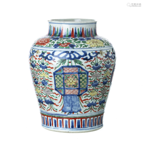 China porcelain Wucai pot, Transitional