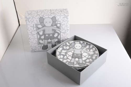 Kaws-Ceramic Plates (Grey - A Set of Four)