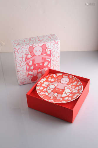 Kaws-Ceramic Plates (Red - A Set of Four)