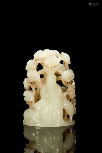 hetian jade character censer from Qing