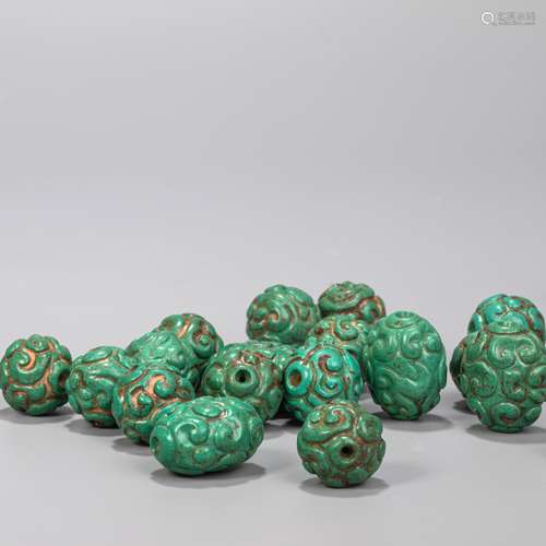 green tophus beads from Hann