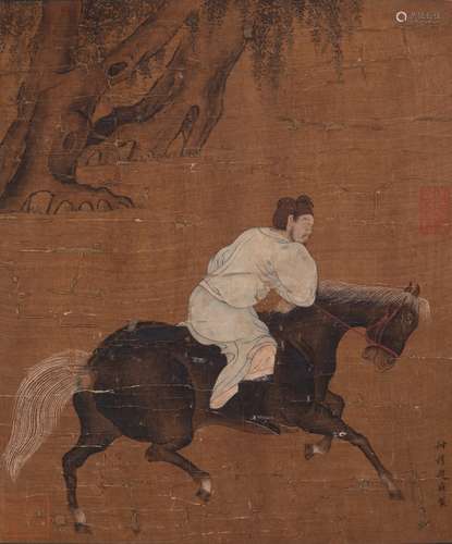 chinese ancient silk scroll painting