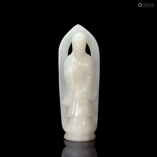 hetian jade Kwan-Yin sculpture from Qing