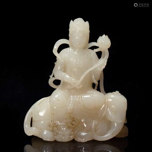 hetian jade Kwan-Yin from Qing