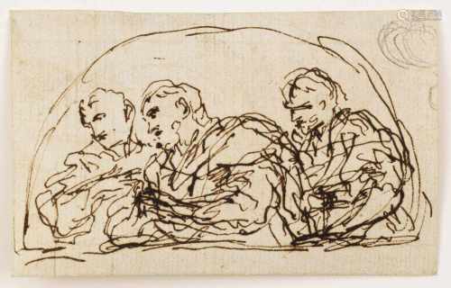 Italienischer Maler und Zeichner(Tätig im 17./18. Jh.)Studie mit drei männlichen FigurenWohl