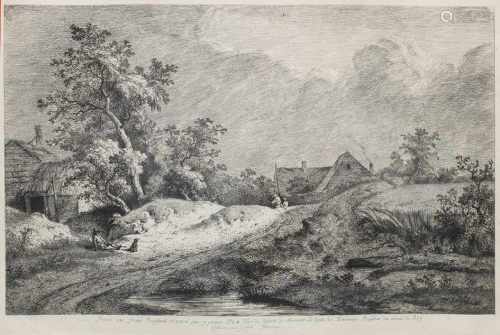 Jean-Jacques de Boissieu(1736 Lyon - 1810 ebenda)LandschaftRadierung u. Kaltnadel/Papier, 1772. Nach