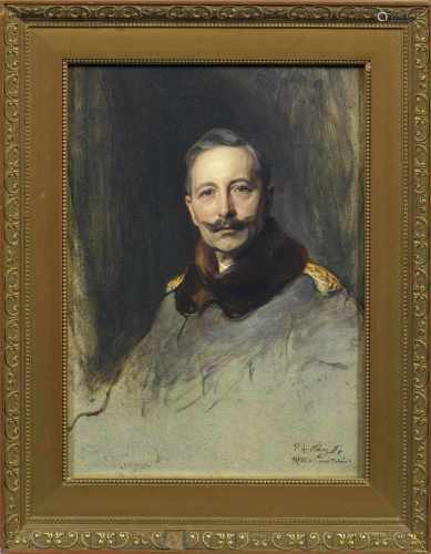 Kaiser Wilhelm II.Farblichtdruck. Um 1910. Nach dem Gemälde von Philip Alexius de Laszlo (1869-1937)