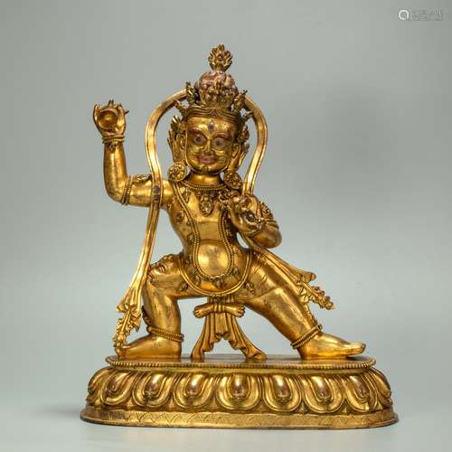 chinese ancient copper and gold buddhism sculpture