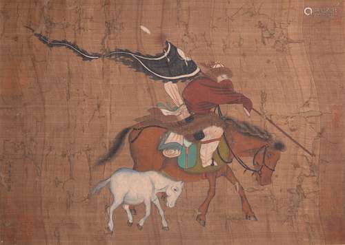 animal and character silk scroll from ancient chinese