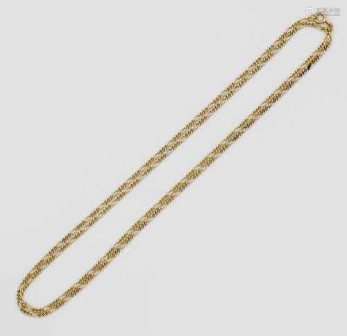 Feine GliederketteGelbgold, gest. 585. Gew. ca. 9,37 g.A necklace in 14 k gold.