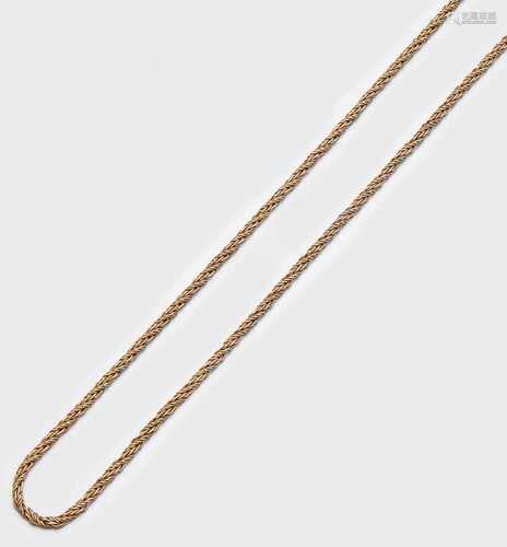 KordelketteGelbgold. 18 ct. Einreihige, sehr fein gegliederte Kette. Gew. ca. 23,22 g.A necklace