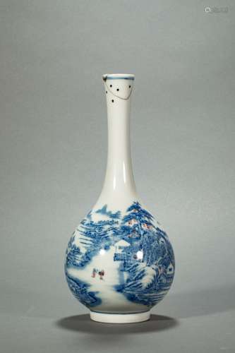 white and blue Kwan-Yin vase from QIng