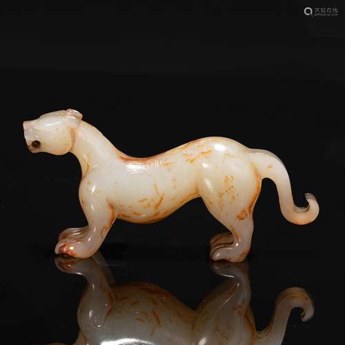 hetian jade tiger shape symbol from Han