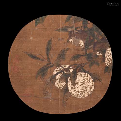 Chinese ancient silk scroll ink painting