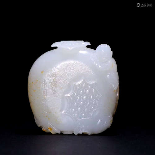 hetian jade fortune ornament from Qing