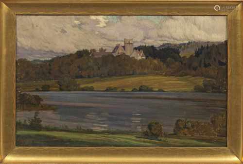 Carl Grono(Geb. 1864 Hannover. War bis nach 1916 ansässig ebenda)Landschaft mit Blick auf Schloss