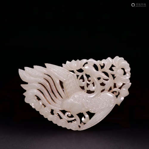 hetian jade hollowed-out phoenix from Qing