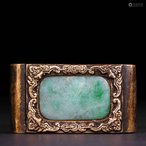 ancient jade belt board from Qing