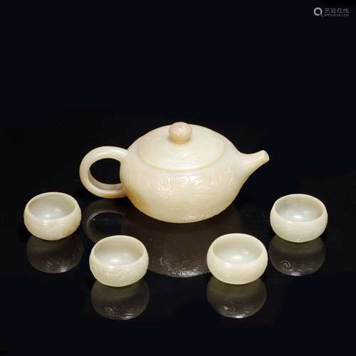 hetian jade tea pot set from Ancient China