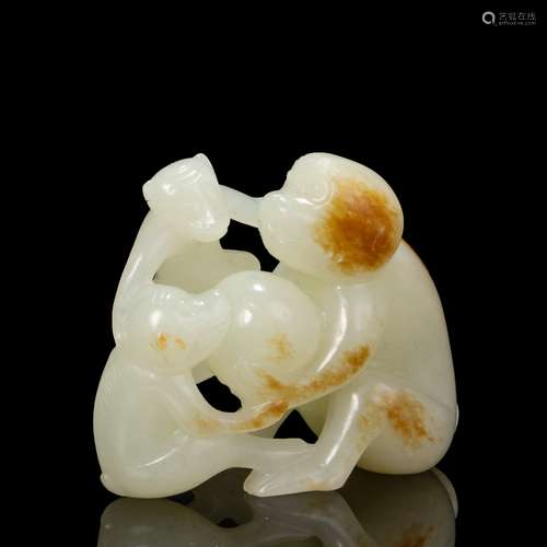 hetian jade monkey ornament from Qing