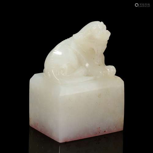 hetian jade beast seal from Qing