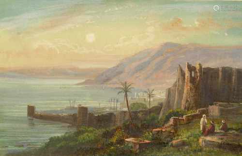 Eduard Hildebrandt(1818 Danzig - 1869 Berlin) Paar Ansichten einer orientalischen Hafenstadt und