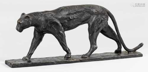 Rembrandt Bugatti(1884 Mailand - 1916 Paris) nachSchreitender Leopard.Bronze, dunkelbraun patiniert.