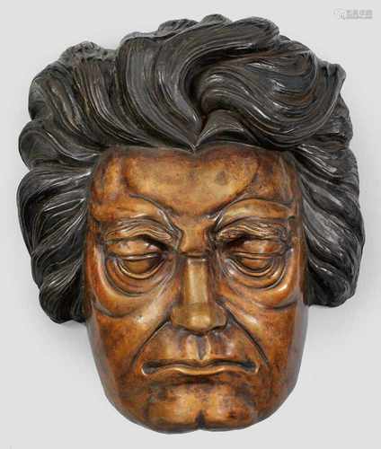 Antonio Folichetti(Geb. 1939 Castelli)Monumentale große Beethoven-MaskeBronze, dunkelbraun