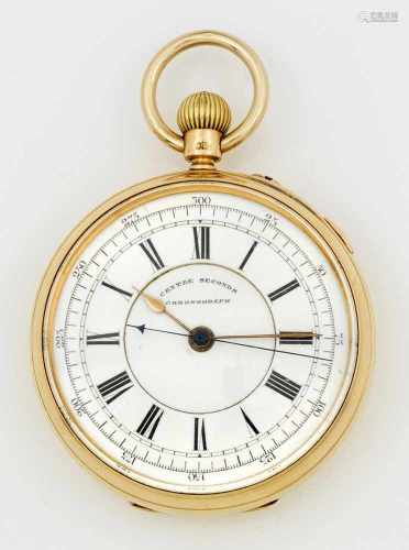 Doctor's Watch mit Chronograph von I.G. MitchesonRoségold, gest. 18 ct.; Rundes, Zweideckel