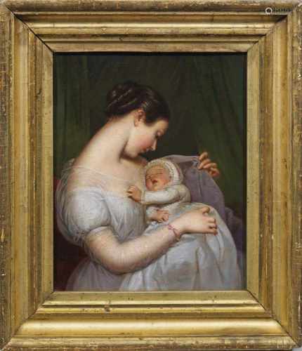 James Sant(1820 Croydon - 1916 London) attr.;Bildnis der Frau des Künstlers Elizabeth mit ihrer
