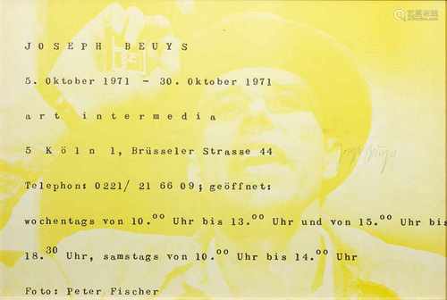 Joseph Beuys(1921 Kleve - 1986 Düsseldorf)Ausstellungsplakat für Galerie art intermedia