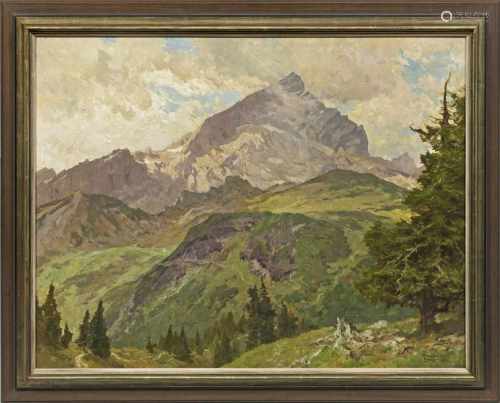 Edward Harrison Compton(1881 Feldafing - 1960 ebenda)Sommerlicher Blick auf die AlpspitzeIn der