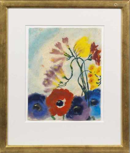 Emil Nolde(1867 Nolde - 1956 Seebüll)Stillleben mit Anemonen und FreesienUm 1948-1950