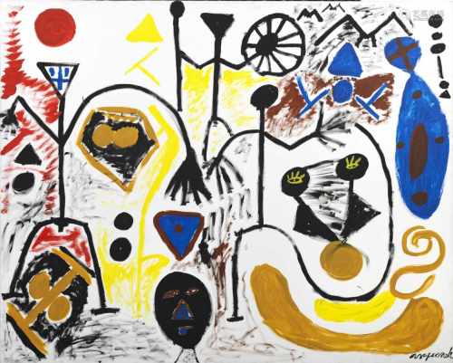 A. R. Penck(1939 Dresden - 2017 Zürich)Ohne TitelDie beiden großformatigen, 1980-1983